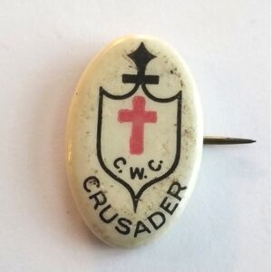 Vintage pin Baptist Childrens World Crusade C.W.C. Crusader brooch